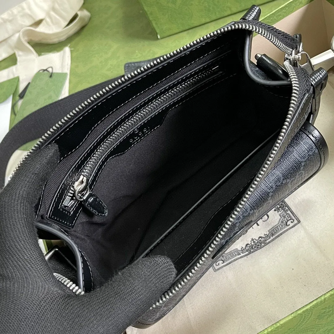Alternative view of Gucci Messenger Bag With Interlocking G Black Supreme Canvas /