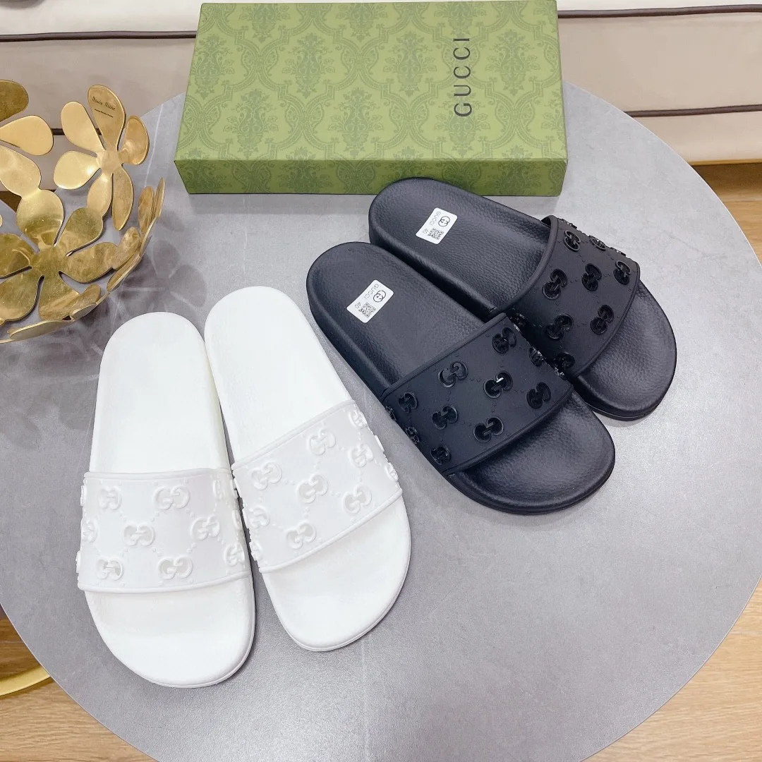Alternative view of Gucci Women’s Rubber GG Slide Sandals Black