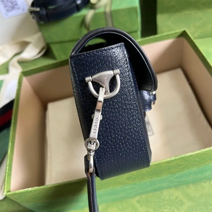 Gucci Horsebit 1955 GG Mini Bag Beige And Blue Supreme Canvas / - Image 5