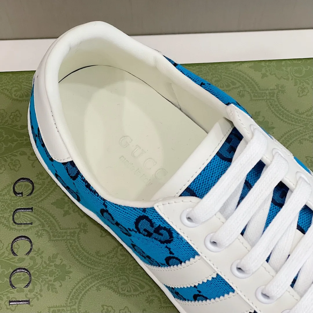 Gucci x Adidas Men’s GG Sneakers Light Blue - Image 9