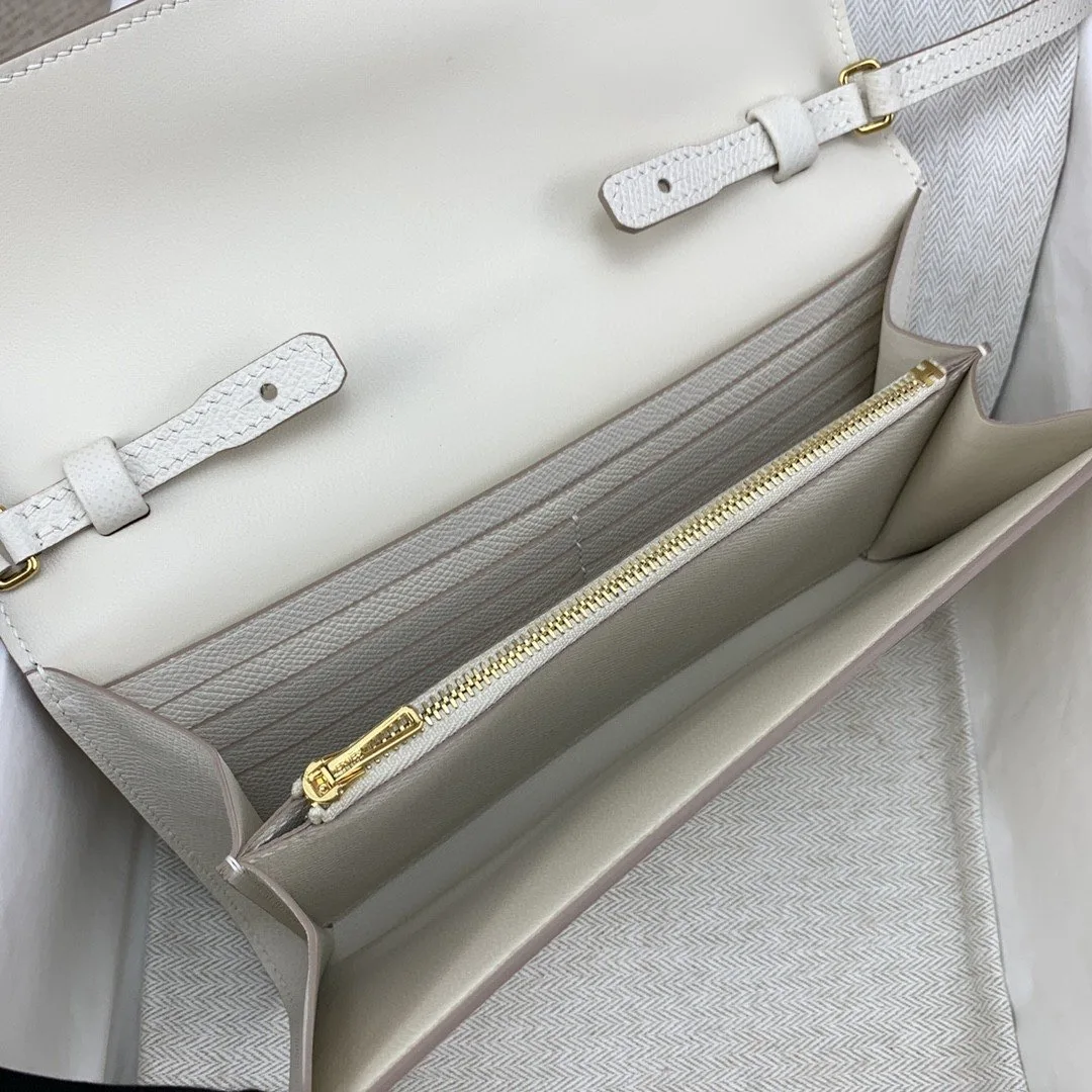 Alternative view of Hermes Constance Long Togo Wallet White, Gold Toned Hardware Bag