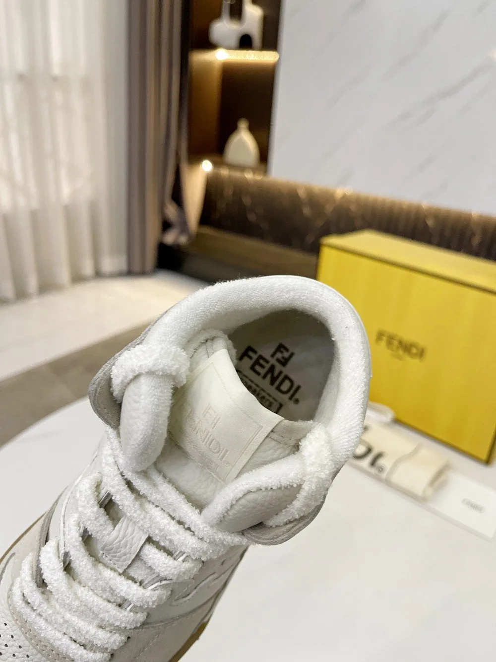 Fendi Low Tops In White - Image 4