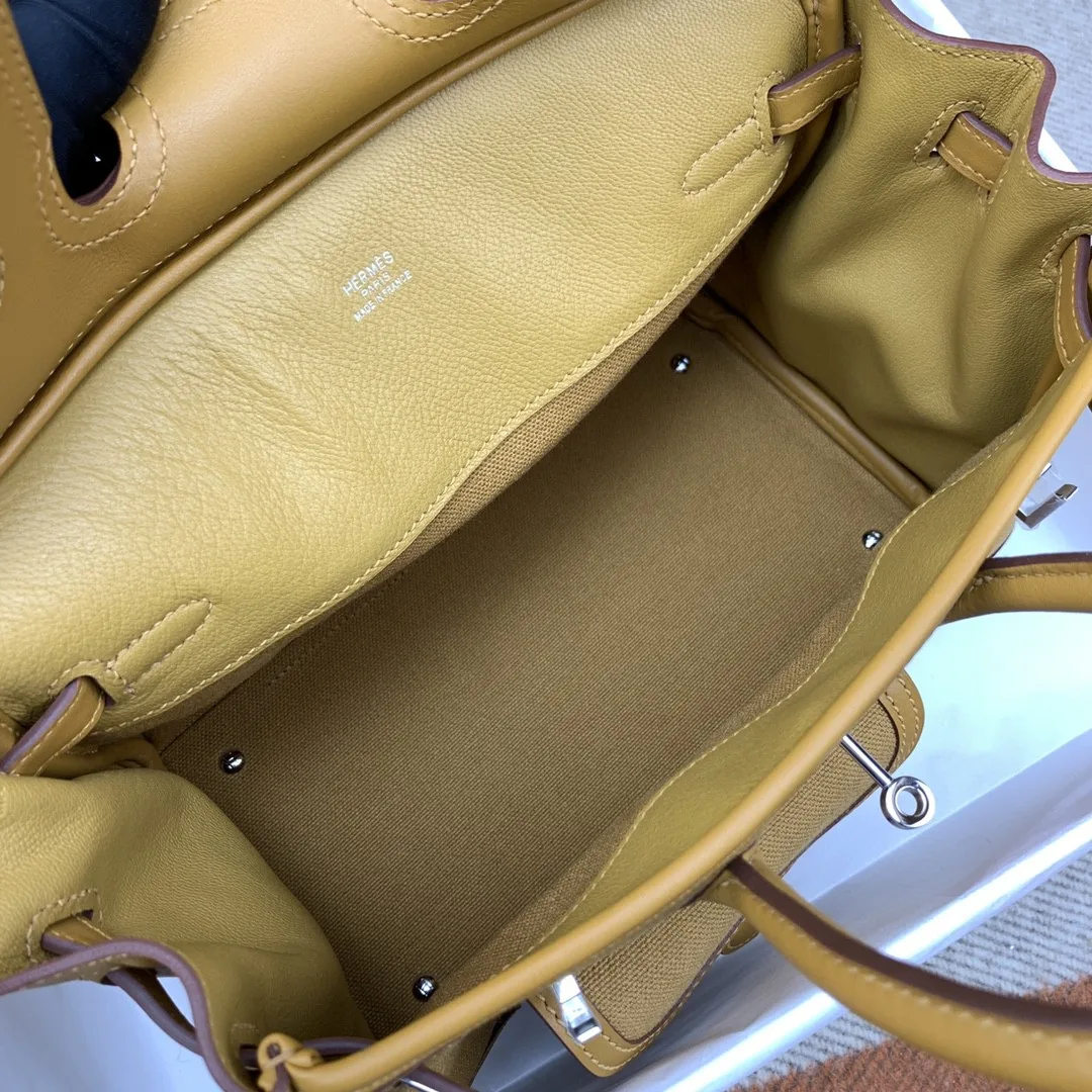 Hermes Birkin Cargo 25 Top Handle Bag / Beige Silver Hardware - Image 8