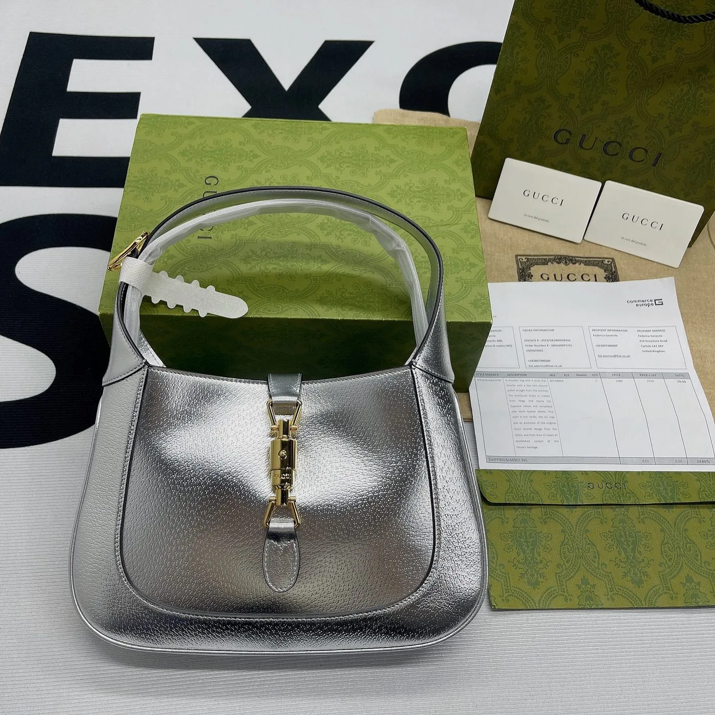 Gucci Jackie 1961 Medium Shoulder Bag Silver - Image 4