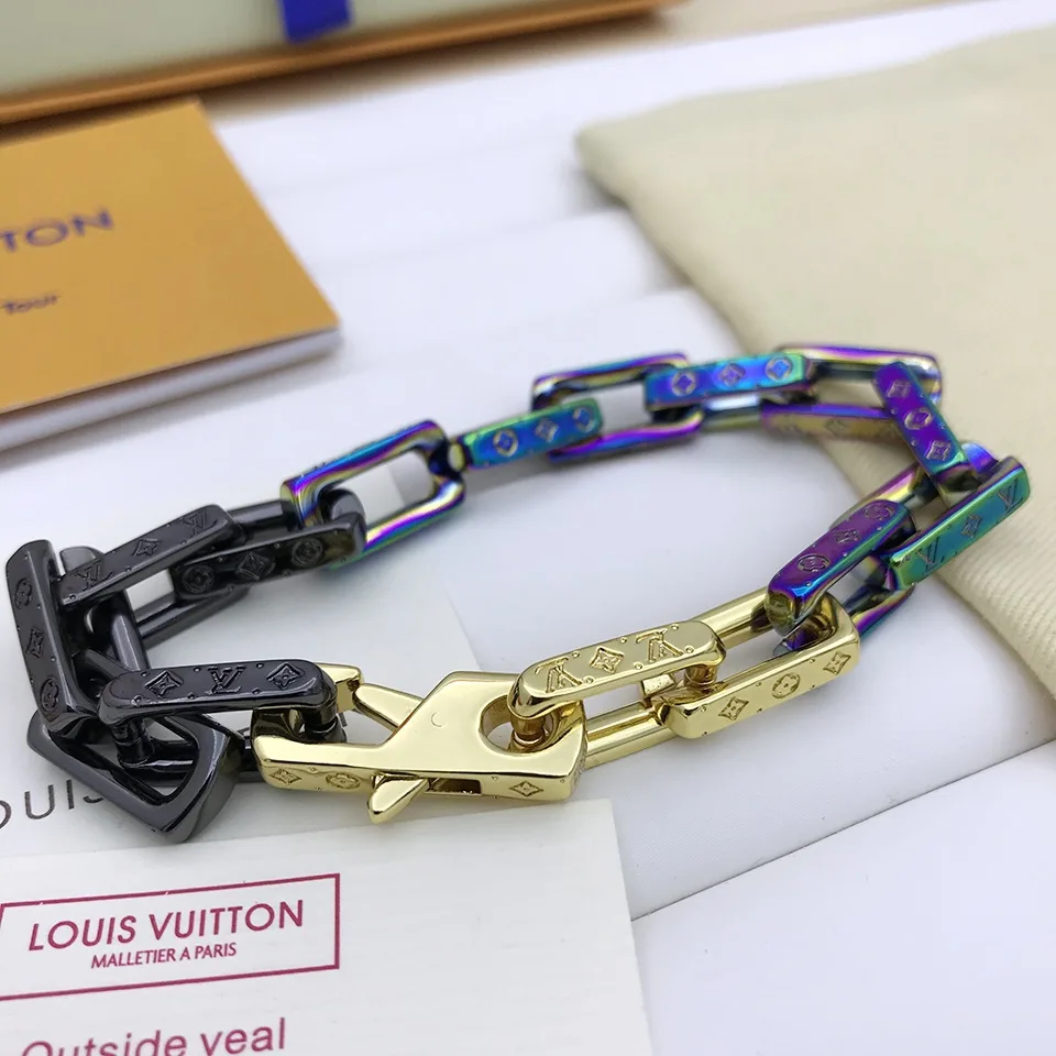 Louis Vuitton Engraved Monogram Chain Bracelet Multicolor Hardware - Image 4