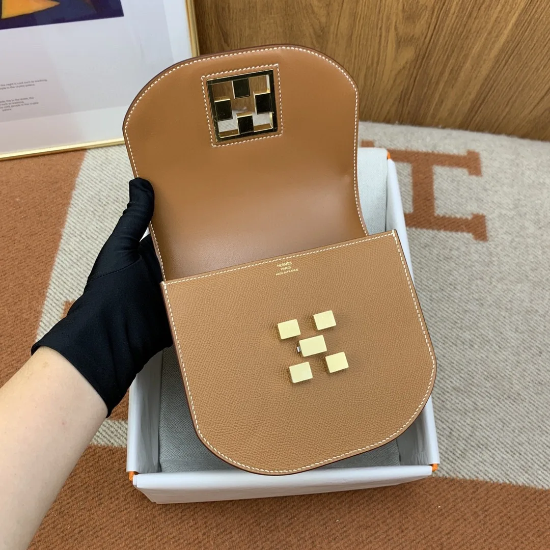 Hermes Mosaique 17 Brown, Gold Toned Hardware Bag - Image 8