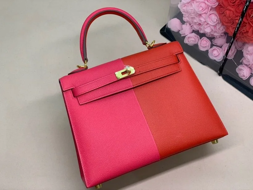 Alternative view of Hermes Kelly 28 Sellier Epsom Bag Red/Pink