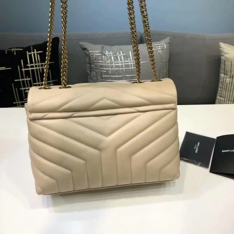 Saint Laurent Loulou Small Chain Bag In Matelassé Y Beige / YSL - Image 5