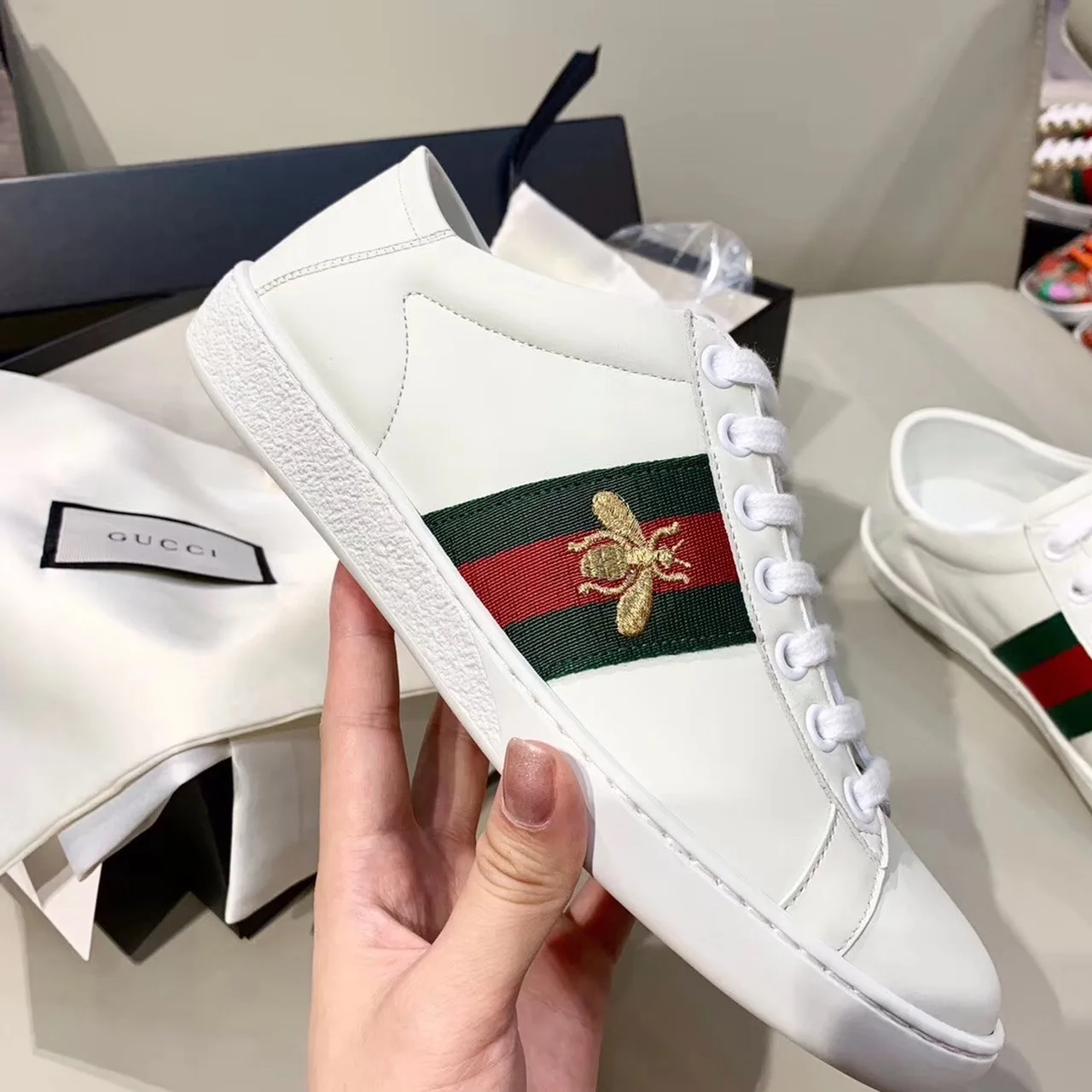 Alternative view of Gucci Women’s Ace Sneaker With Bee White GG
