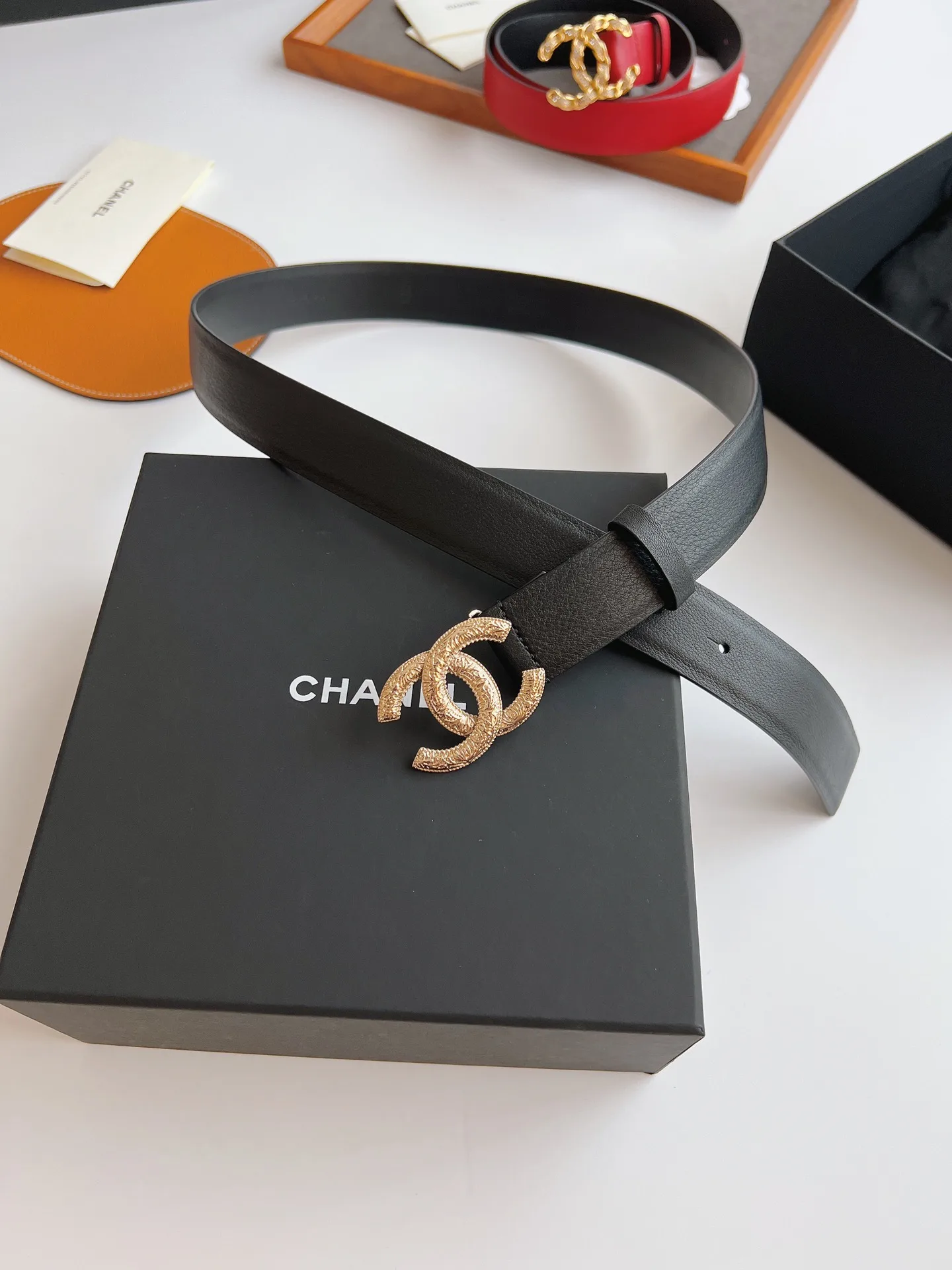 Chanel Attach Stone Metal CC Belt Black - Image 3