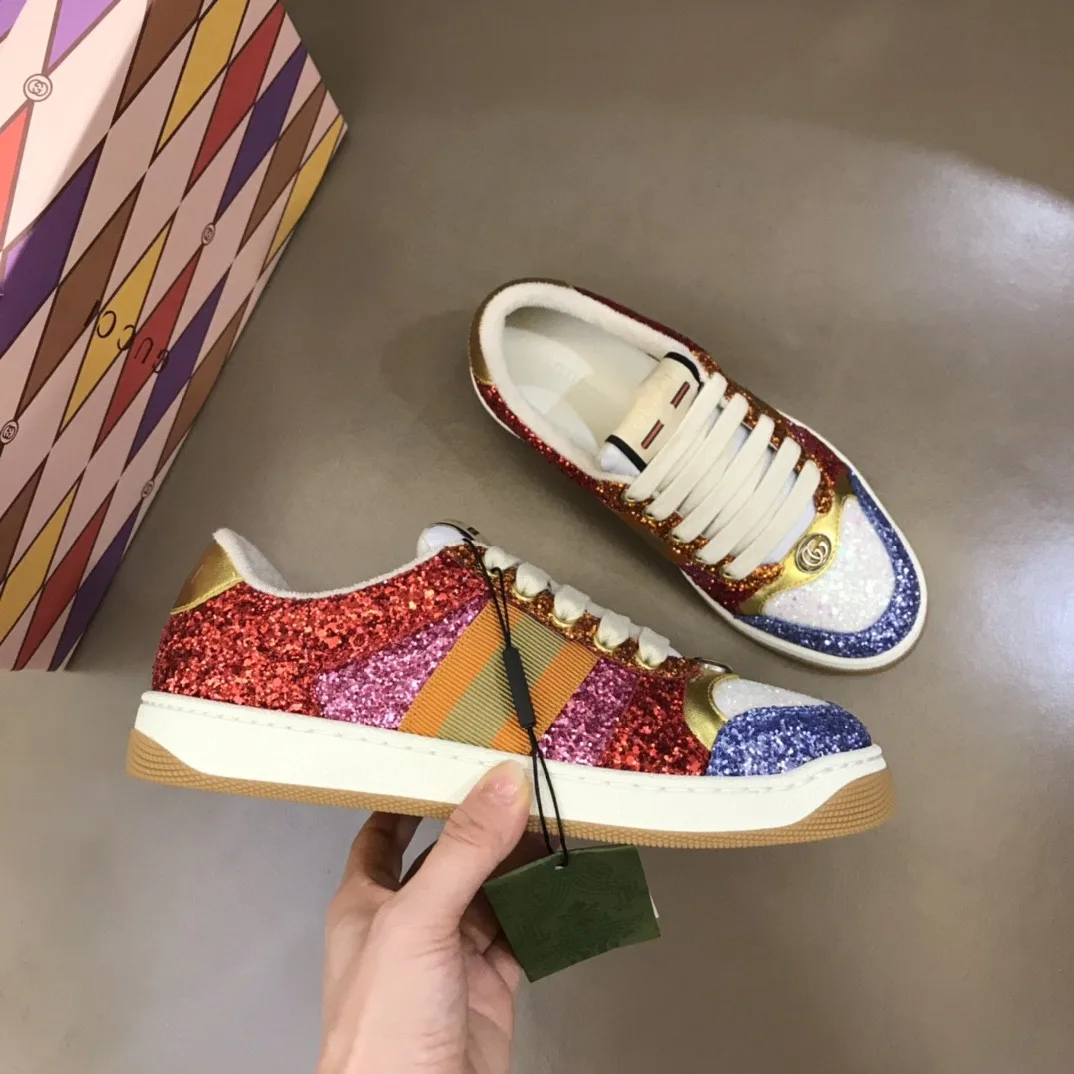 Alternative view of Gucci Lovelight Screener Sneaker Glitter Red GG Shoes