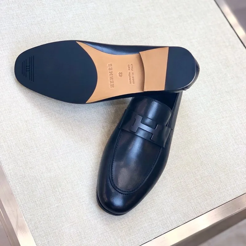 Hermes Paris Loafers Navy Blue - Image 9