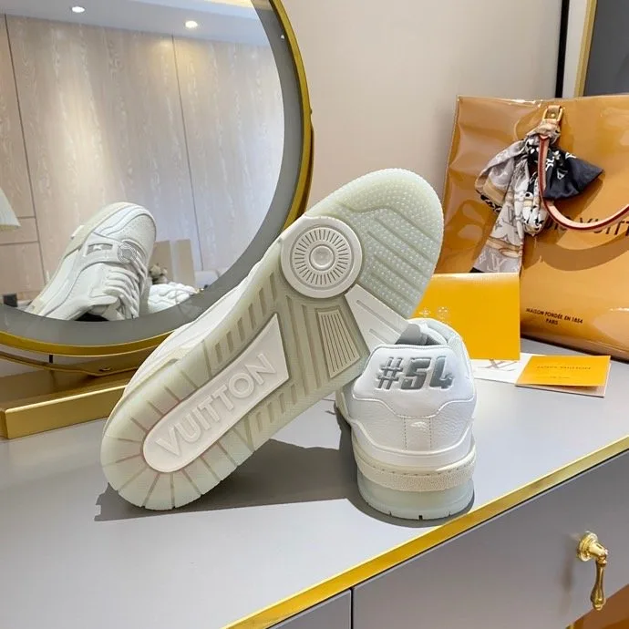 Louis Vuitton Trainer Sneaker Rubber Grain White Virgil Abloh LV 1A8WAX - Image 7