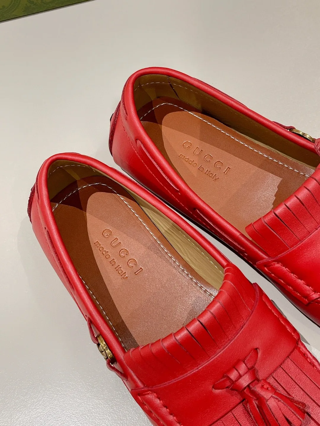 Gucci Men’s Loafer With Driver Interlocking G Red - Image 4
