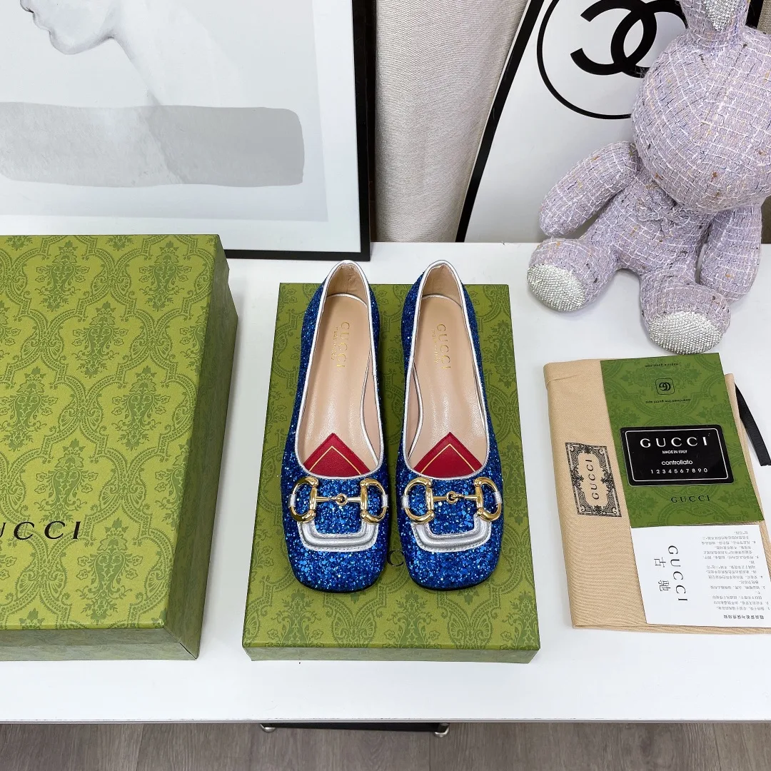 Alternative view of Gucci Lovelight Crystal Ballet Flat With Horsebit Red