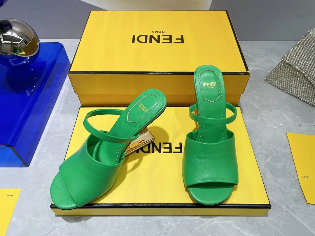 Fendi First Green High-Heeled Sandals - Image 2