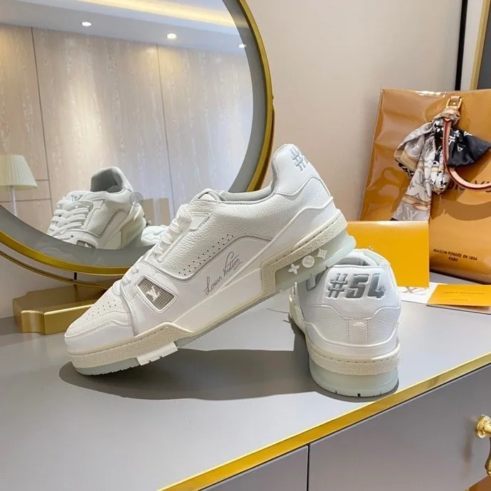 Louis Vuitton Trainer Sneaker Rubber Grain White Virgil Abloh LV 1A8WAX - Image 6