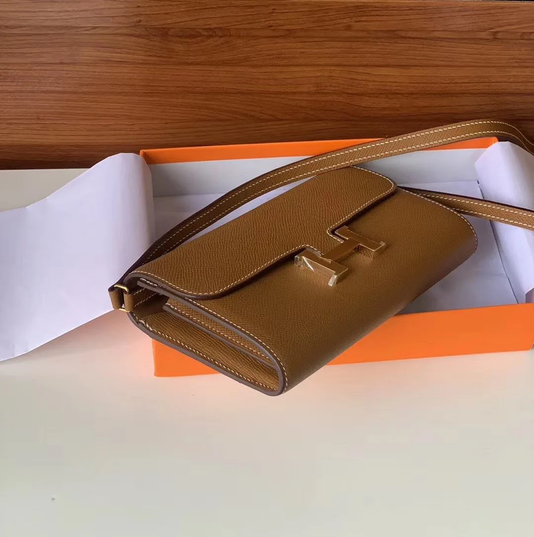 Hermes Constance Togo Long Wallet / Gold Toned Hardware Brown - Image 8