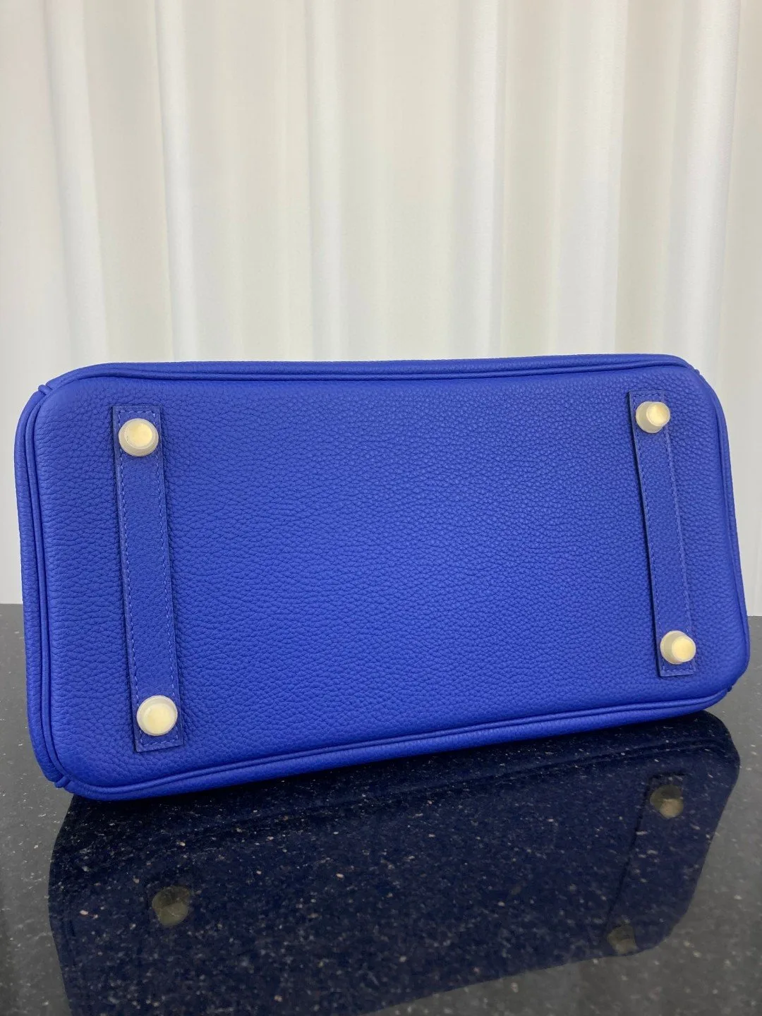 Hermes Birkin Top Handle Bag / Dark Blue Gold Hardware - Image 9