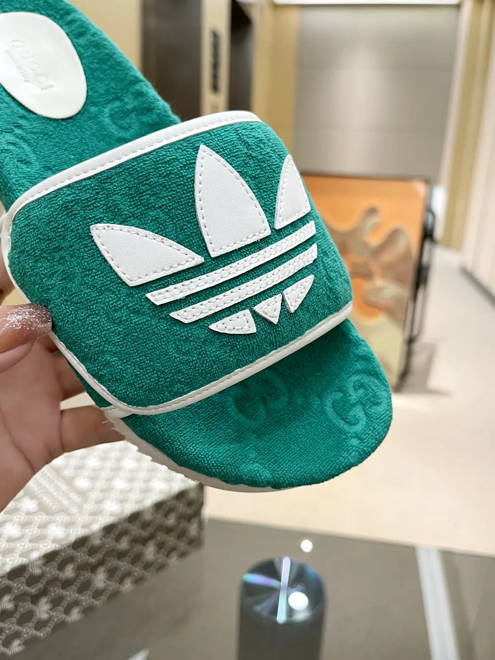 Alternative view of Gucci x Adidas Women’s GG Platform Sandal Green
