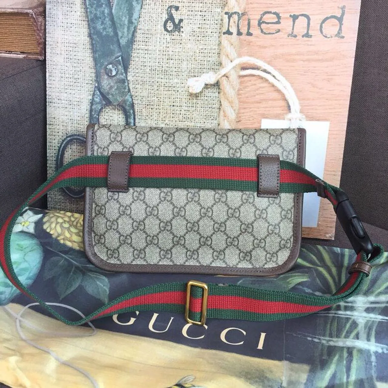 Gucci Neo Vintage GG Supreme Belt Bag Beige/ebony GG Supreme Canvas With Brown / - Image 3