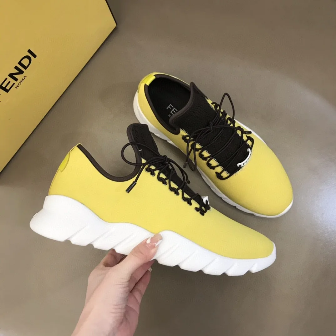 Fendi Force Low Tops Sneakers Light Yellow - Image 4