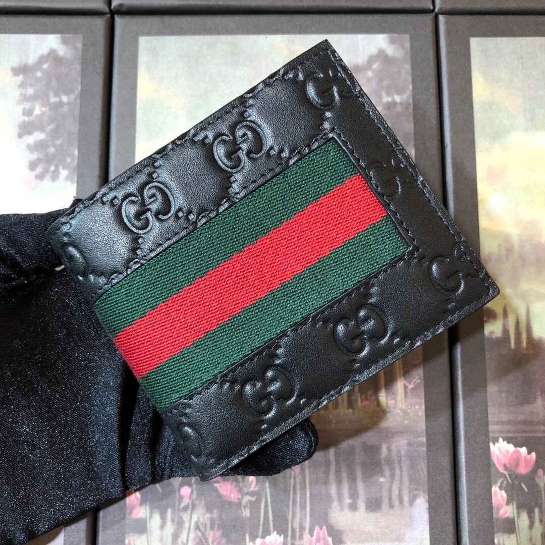Alternative view of Gucci Web Wallet Black Green and red Web / GG