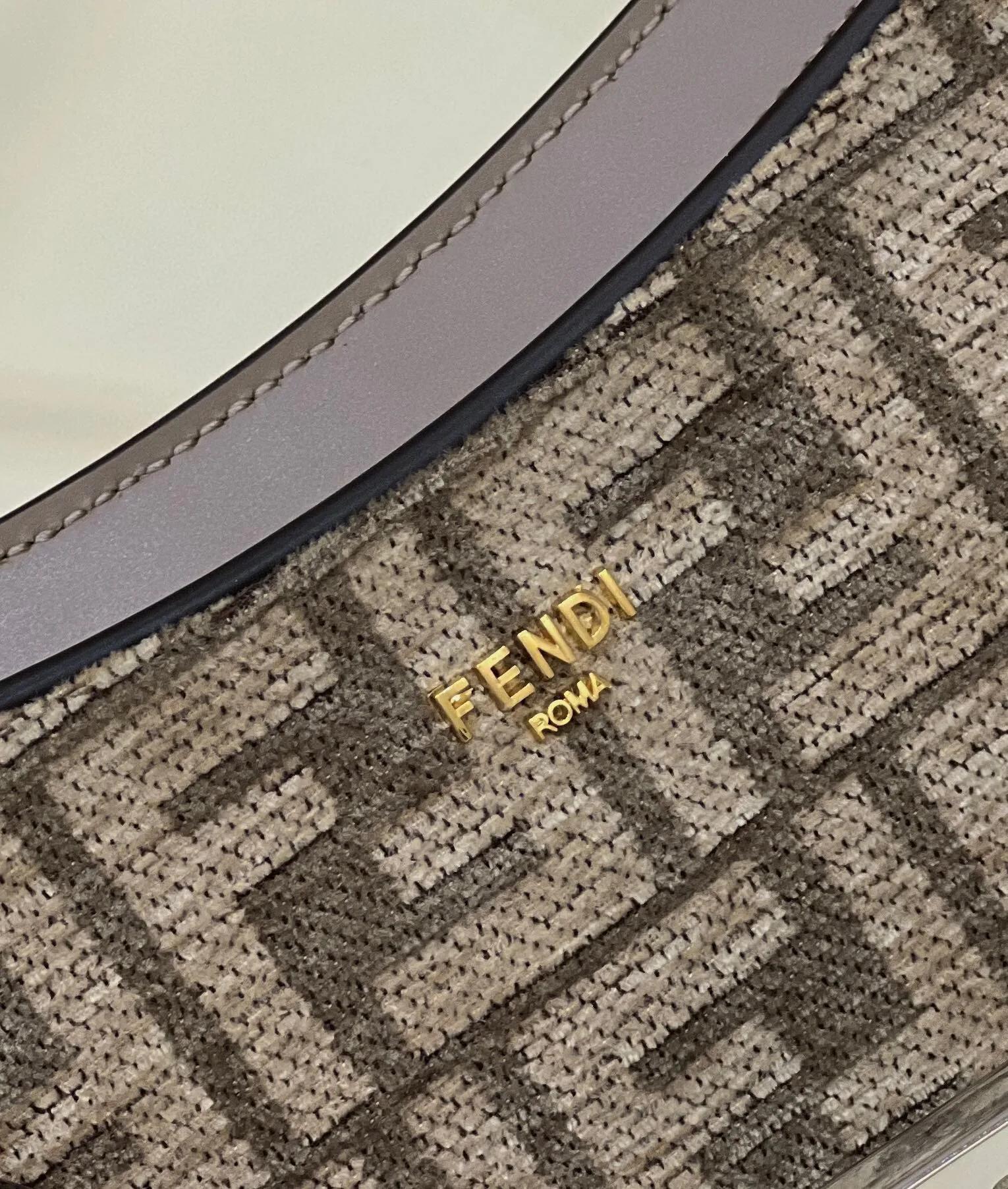Fendi OLock Swing Dove Gray Tapestry Fabric Bag For Woman / - Image 5