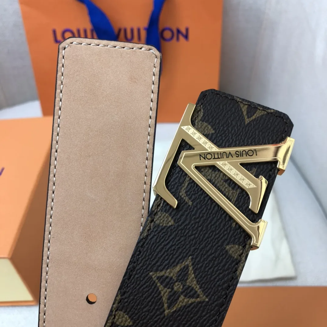 Alternative view of Louis Vuitton Initiales LV Belt in Monogram Canvas with Gold-Toned Hardware