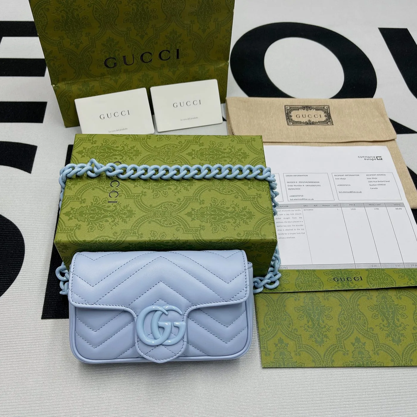 Gucci Marmont Super Mini Bag Blue - Image 3