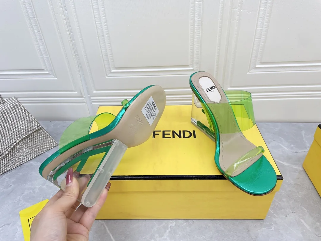 Alternative view of Fendi First Green Transparent High-Heeled Sandals
