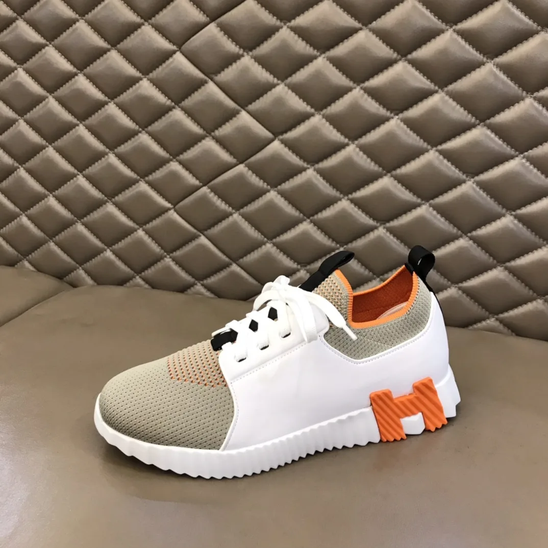 Hermes Depart Sneakers White/ Light Grey - Image 6