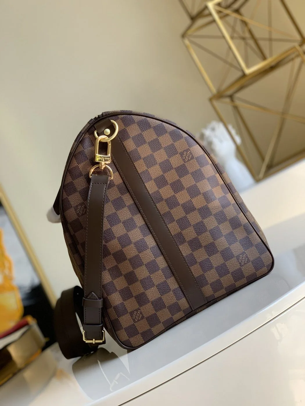 Alternative view of Louis Vuitton Keepall Bandouliére 55 Damier Ebene Canvas