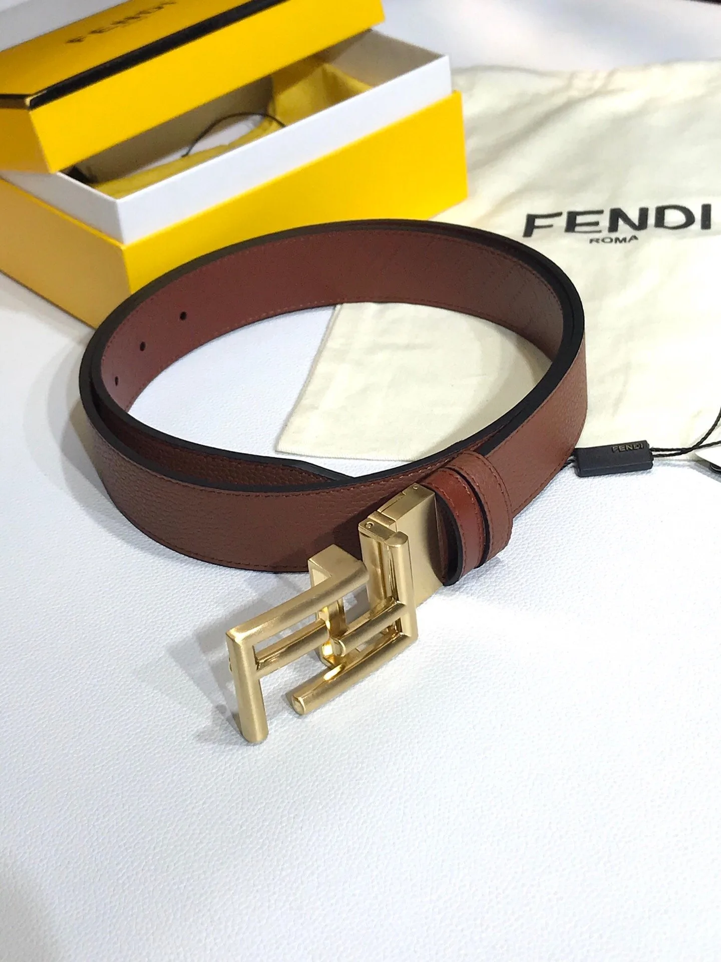 Alternative view of Fendi Belt Brown FF Women Belt 7C034470