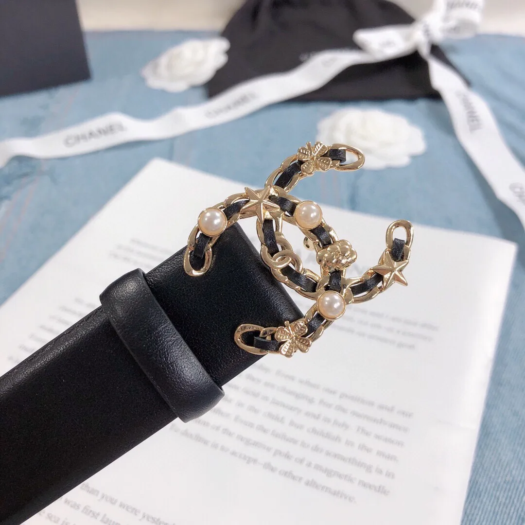 Alternative view of Chanel Belt With Double C Buckle Black Gold Toned Hardware Women