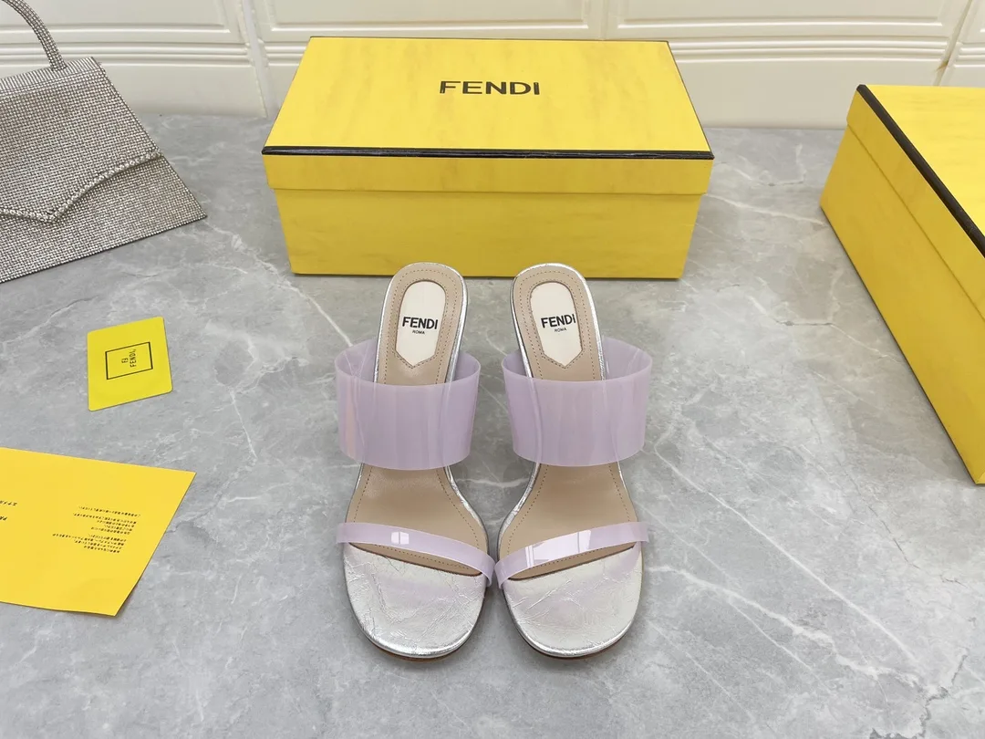 Fendi First Violet Transparent High-Heeled Sandals - Image 3