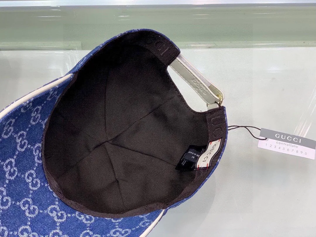 Gucci Denim Baseball Hat Blue GG - Image 3