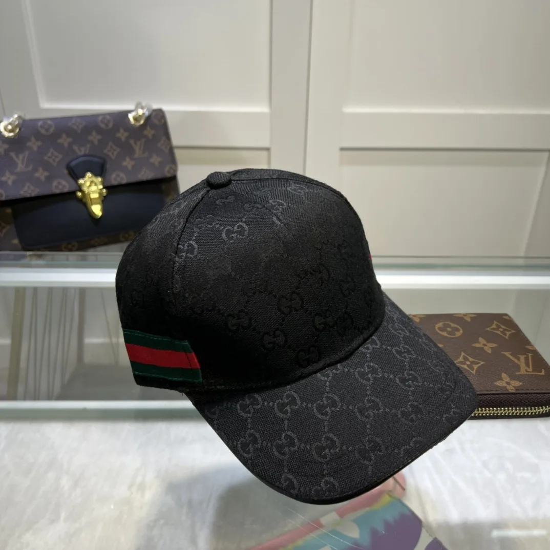 Gucci Original GG Canvas Baseball Hat With Web Black GG - Image 4