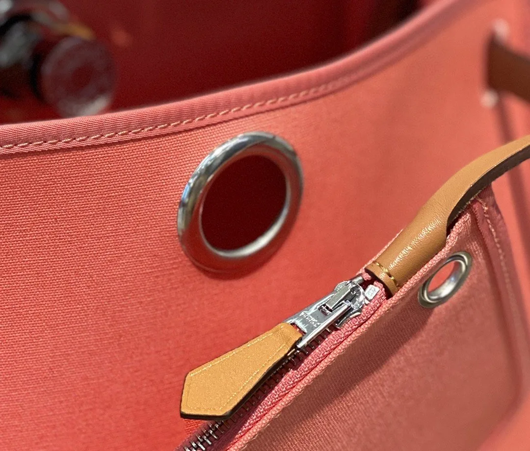 Hermes Herbag Zip Bag Pink, Silver Toned Hardware Bag - Image 3