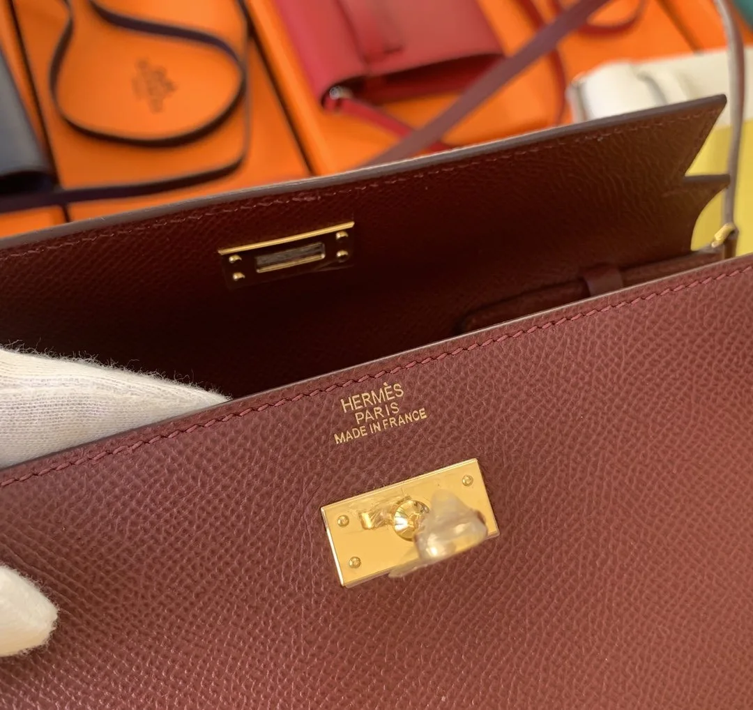 Hermes Kelly Wallet To Go Woc Epsom Wine - Image 3