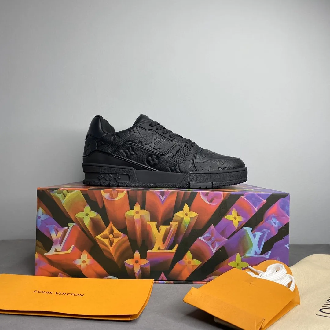 Louis Vuitton Trainer Sneaker Mix Of Materials Black Virgil Abloh - Image 9