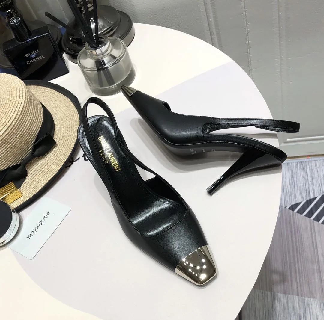 Saint Laurent Blade Slingback Pumps Black YSL - Image 3