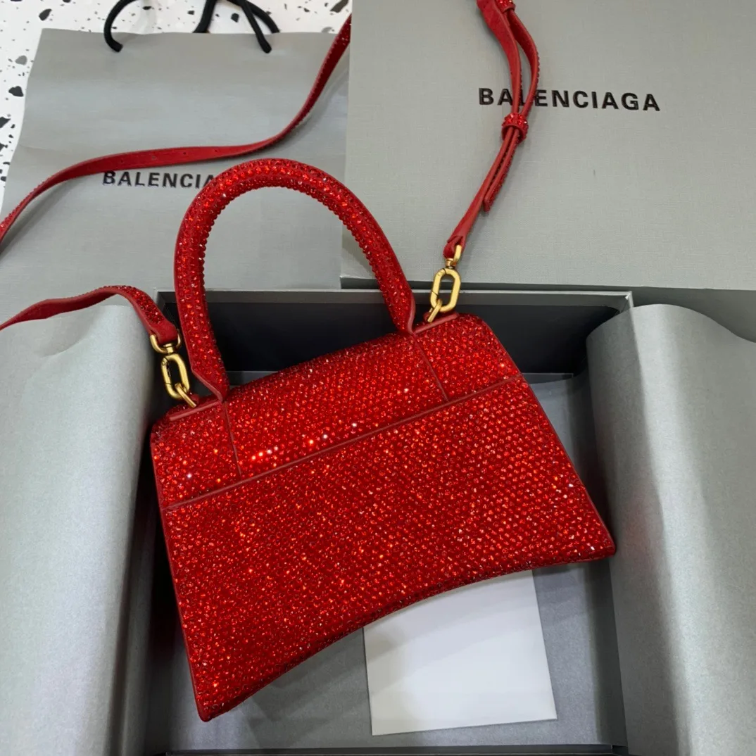 Balenciaga Hourglass Small Handbag In Red - Image 3