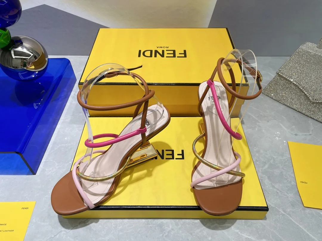 Fendi First Pink Nappa High-Heeled Sandals 8X8274AHIUF1GZU - Image 8