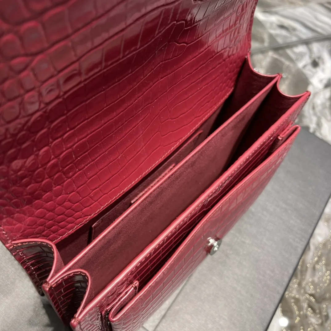 Saint Laurent Sunset Medium Chain Bag Red / YSL - Image 9