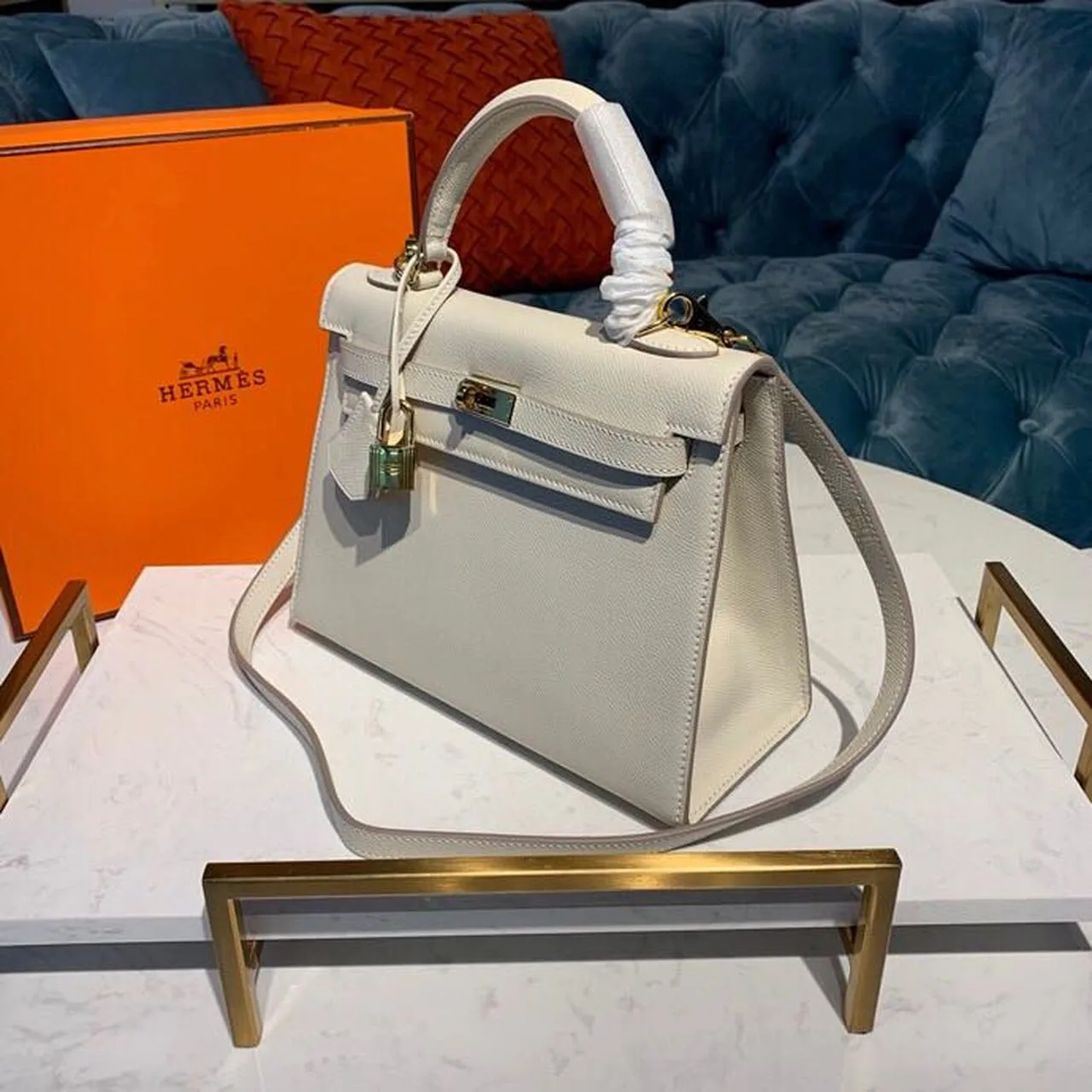 Hermes Kelly Craie Gold Toned Hardware / - Image 3