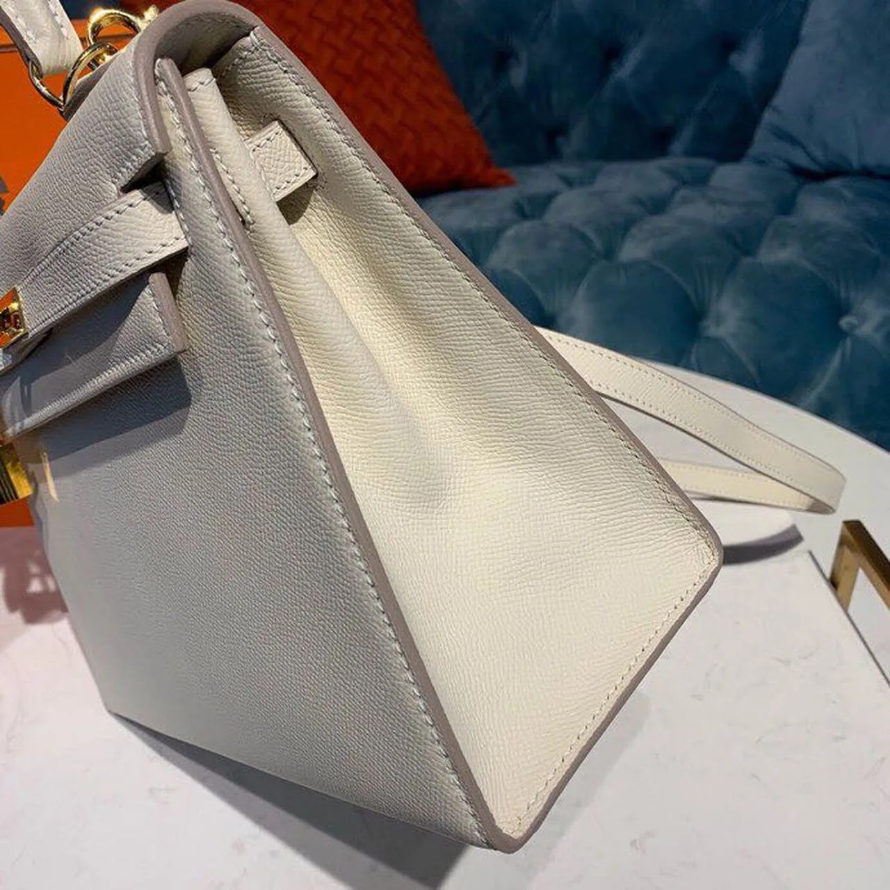 Hermes Kelly Craie Gold Toned Hardware / - Image 8