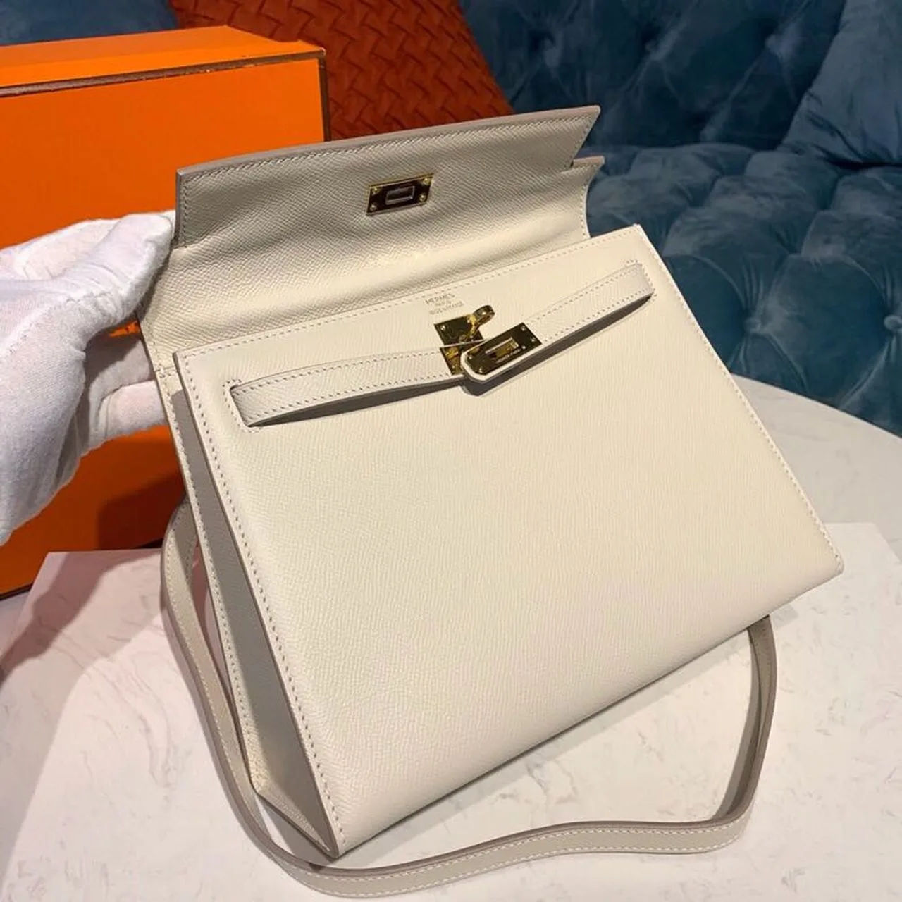 Hermes Kelly Craie Gold Toned Hardware / - Image 12