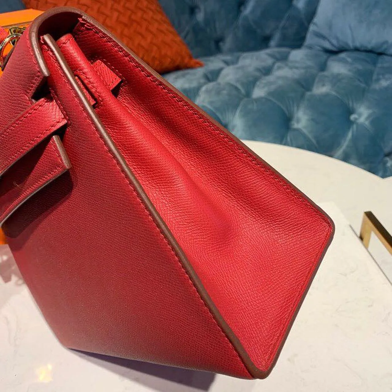 Hermes Kelly Tomate Gold Toned Hardware / - Image 9