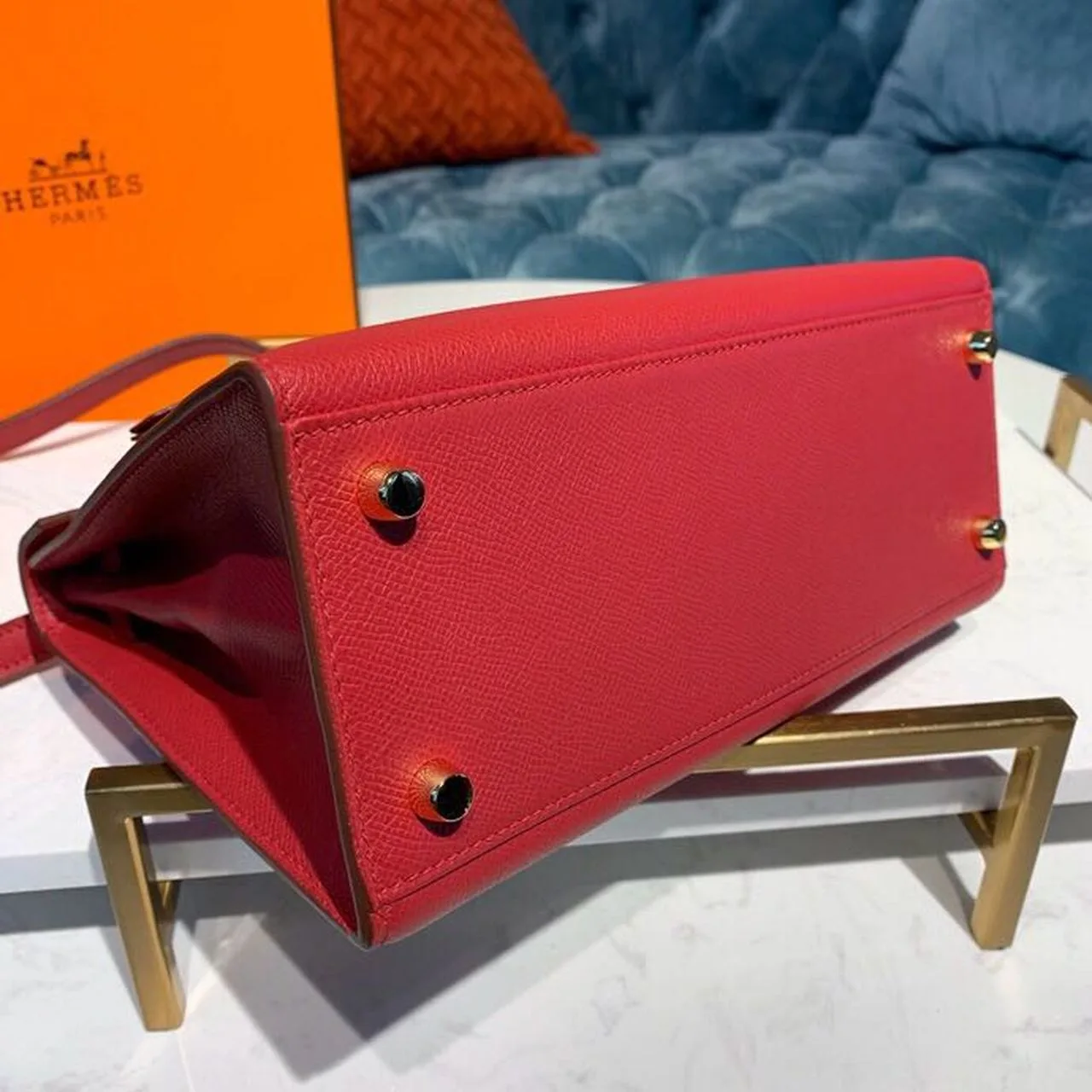 Hermes Kelly Tomate Gold Toned Hardware / - Image 8